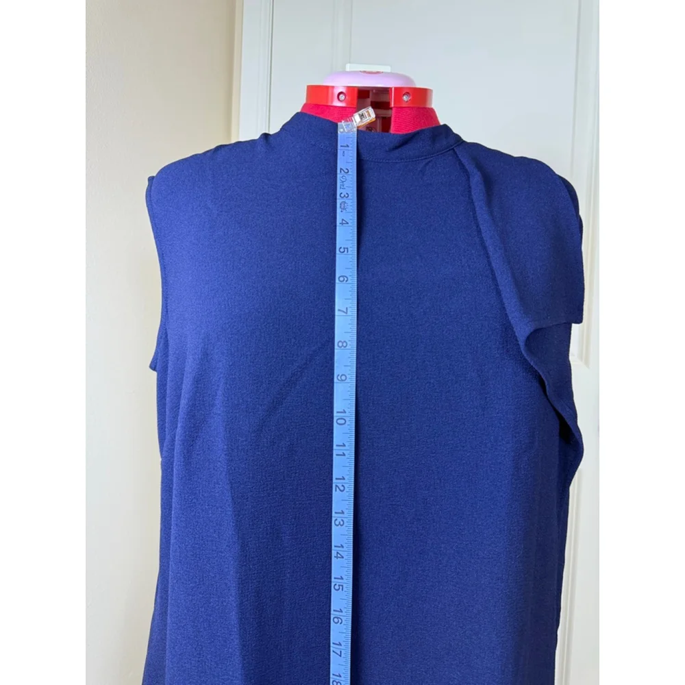 Women's London Times Woman Navy Sleeveless Mock Neck Dress Plus Size 16W - Picture 9 of 11